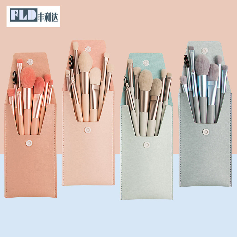Fenglida fábrica al por mayor 8 mini pinceles de maquillaje traje nuevo Morandi color portátil pinceles de maquillaje traje