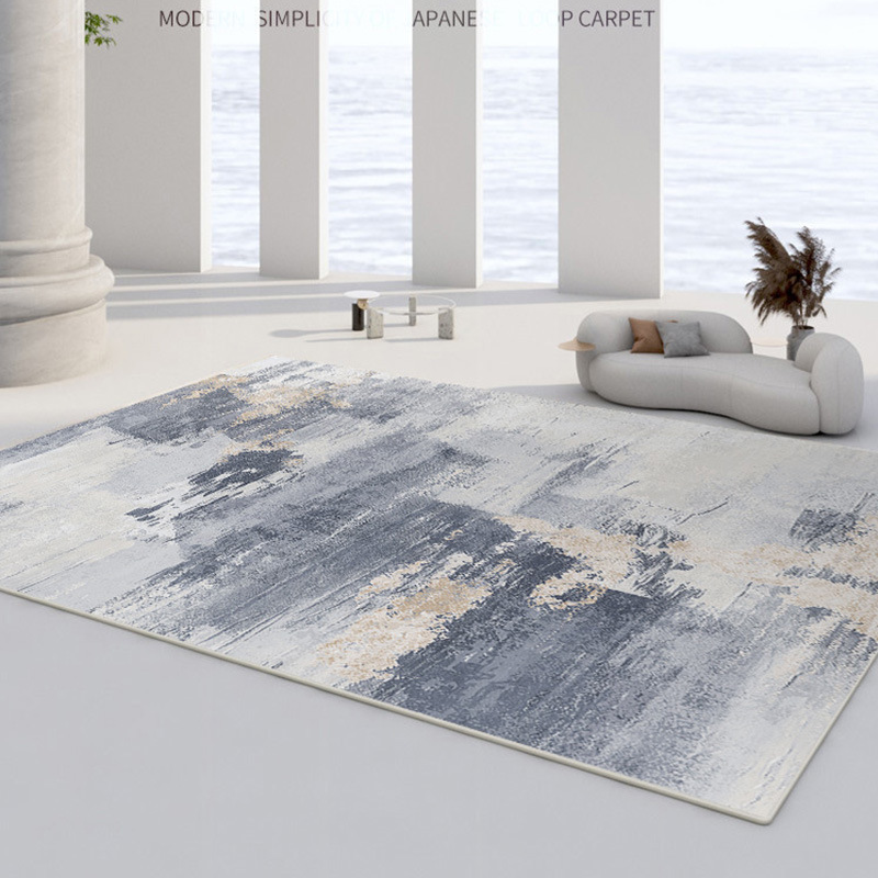 Alfombra de sala de estar nórdica transfronteriza, alfombra de sofá de lujo de alto nivel, alfombra de mesa de té, alfombra de cama de dormitorio minimalista, fabricante de etiquetas