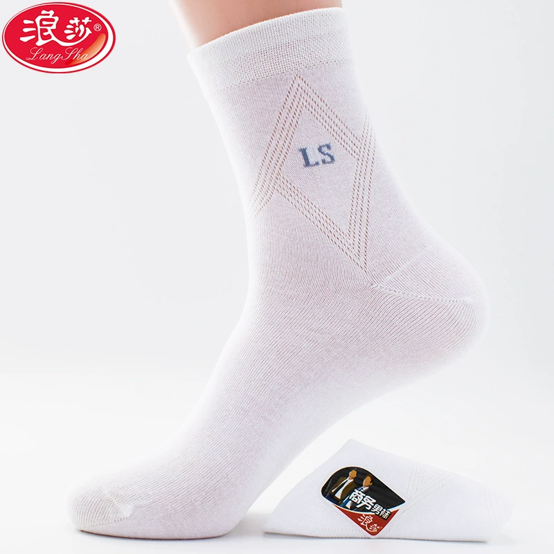 浪莎 Summer breathable ultra thin socks for boys, plus size, mid-length