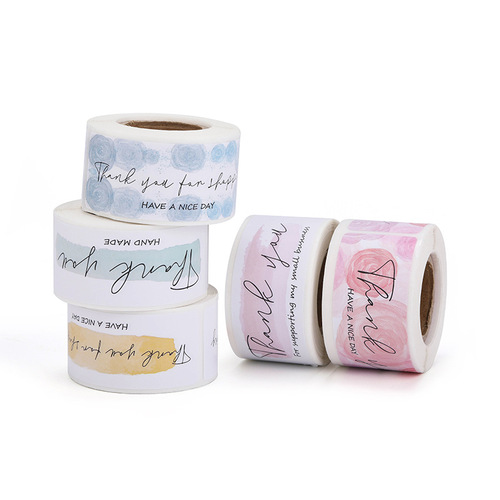English thank you sticker labels thank you sticker labels outer packaging seal sticker label printing labels wholesale