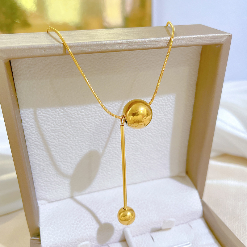 Minimalistische Halskette Aus Echtem Gold Mit Blumen-quasten_voghion.com