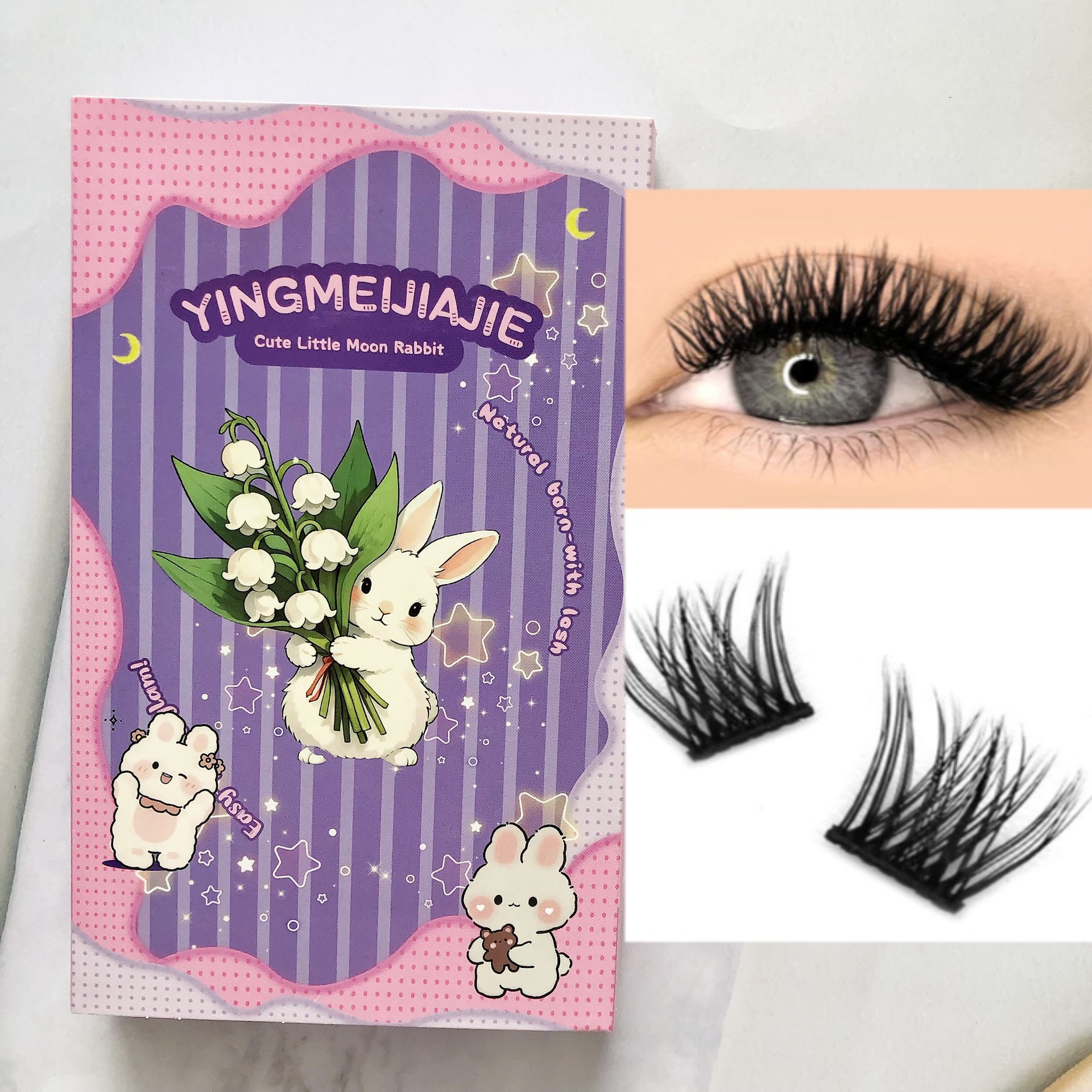 20 filas de paquete de regalo de pestañas falsas transfronterizas YF27 densas adecuadas para DIY demonios sin pegamento pestañas falsas