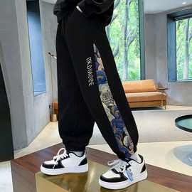 新款男童裤子春秋款中大儿童秋季运动卫裤男孩冬装休闲加绒长裤潮