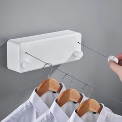 Punch-free balcony retractable invisible clothesline Indoor and outdoor stainless steel clothes drying rack clothes drying artifact clothes pole