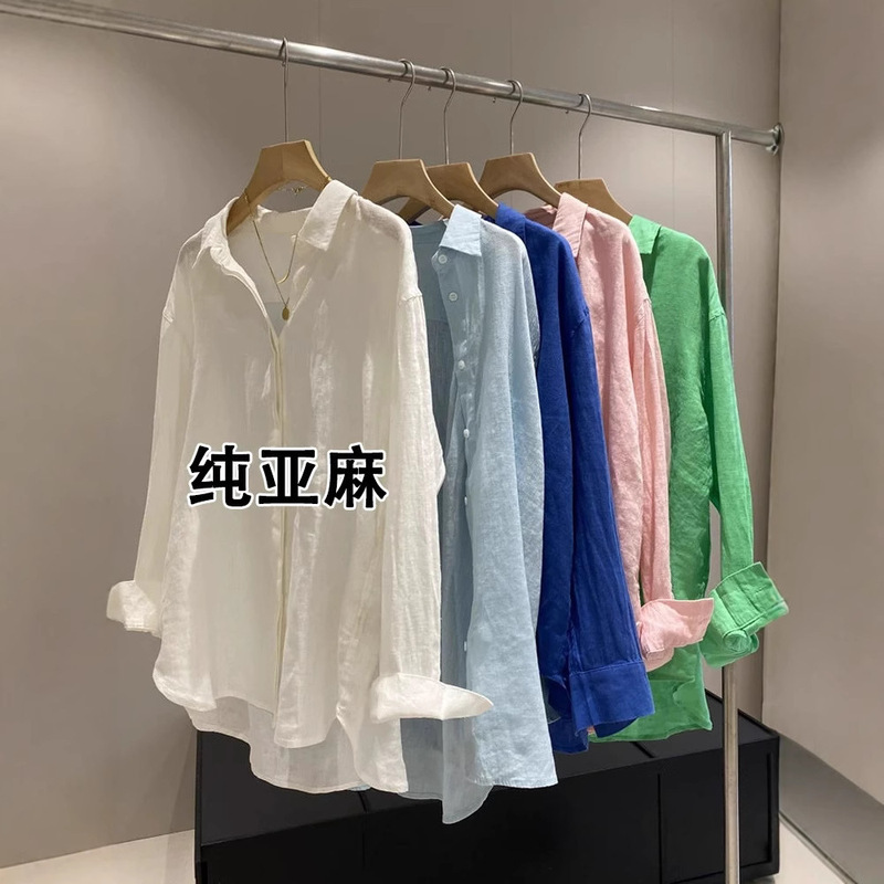 Same Style 2996! 100% Linen Loose Breathable Relaxed Fit Casual Shirt for Women, New Spring/Summer Style