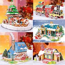3D立体圣诞拼图成人儿童DIY益智玩具圣诞节小礼物厂家现货批发