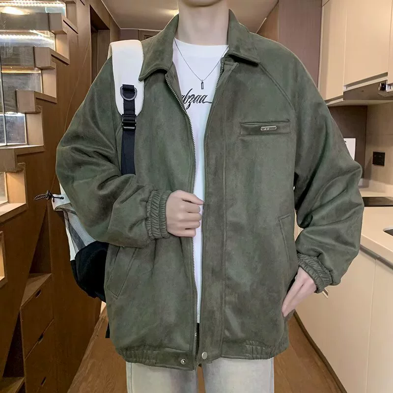 Velvet retro jacket, baseball uniform for leisure, high-quality style