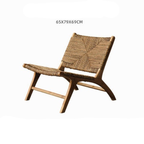 Silla de caña sofá individual silla de ocio silla de madera maciza respaldo balcón vivienda tronco silla de viento tranquilo vivienda sala de estar