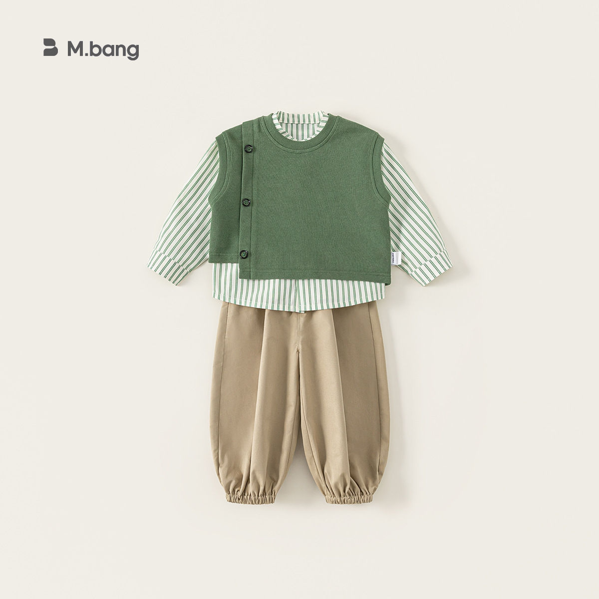 Yoobao ropa infantil para niños 2026 nueva ropa infantil primavera y otoño camisa bebé hombre chaleco de hombro tres piezas conjunto