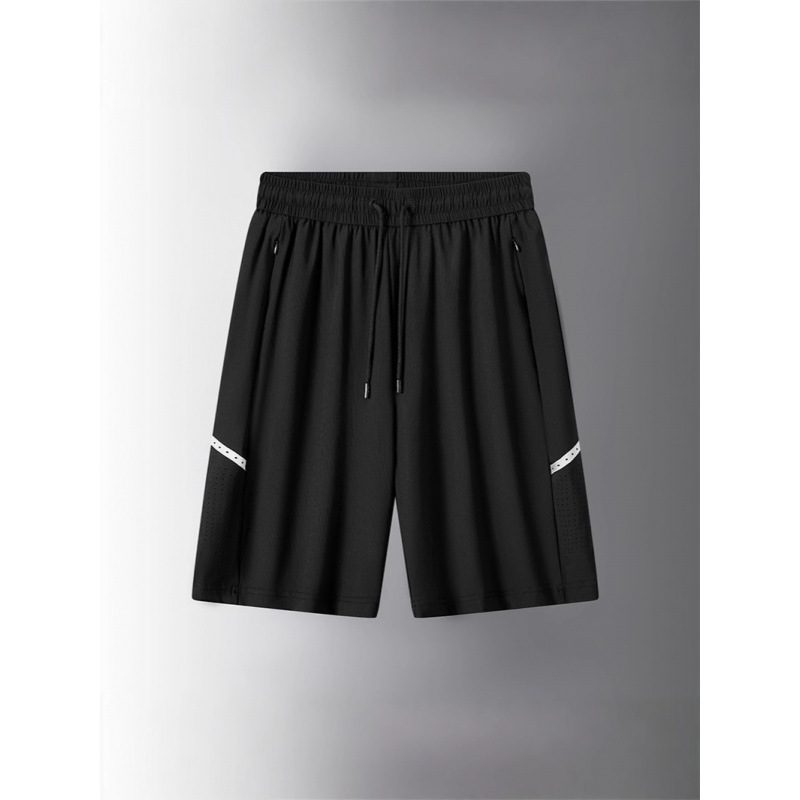 Venta al por mayor 2025 verano nuevo estilo pantalones cortos de seda de hielo para hombres sueltos y transpirables de gran tamaño impermeable al aire libre de secado rápido transfronterizo