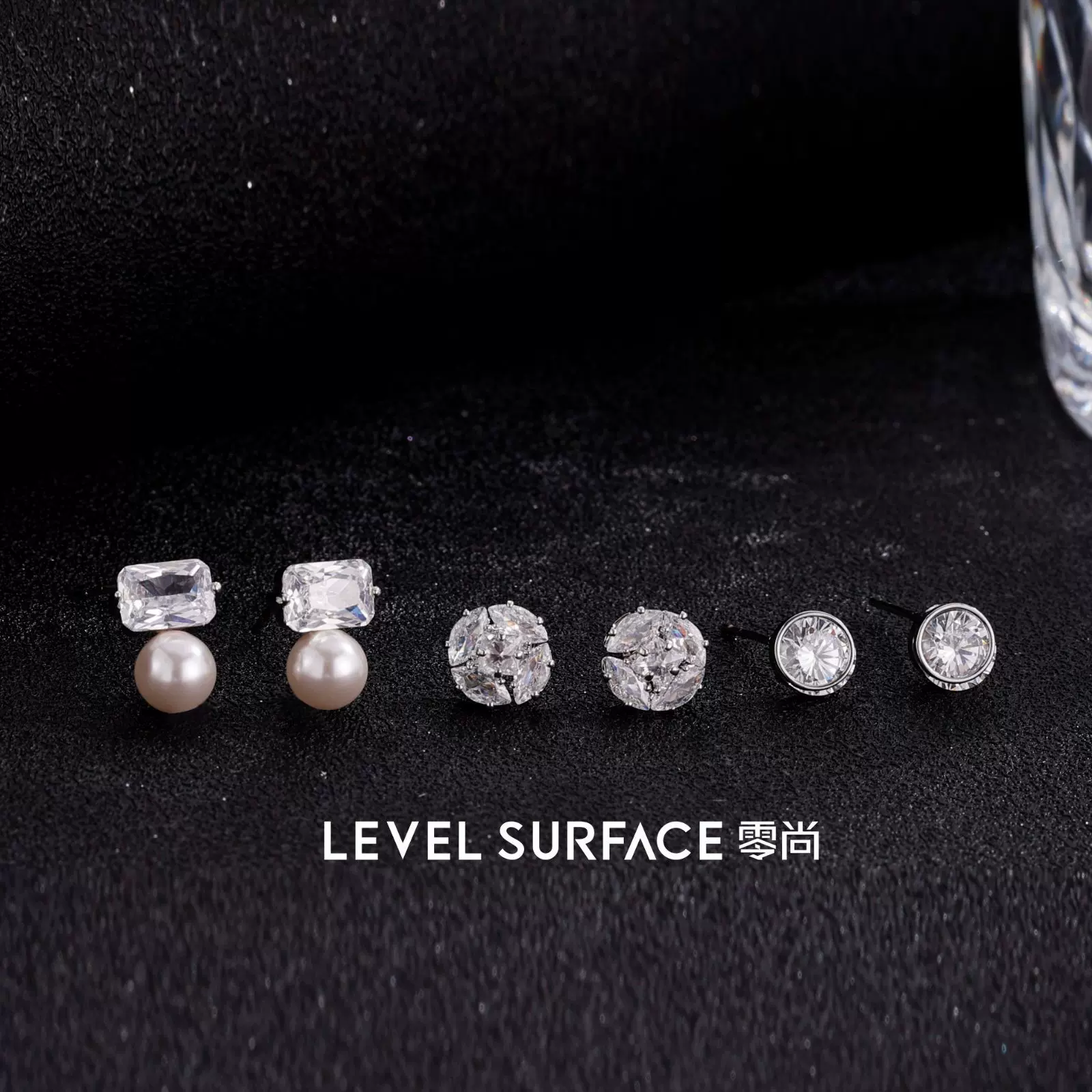 多件套珍珠方糖耳钉女超闪3A锆石时尚轻奢韩版ins风耳饰厂家直销