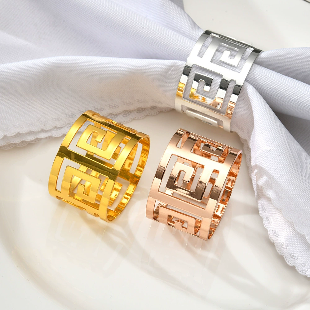 Napkin Ring, metal electroplated decorative, 4.3×4.3×3 cm, gold/silver/rose-gold options