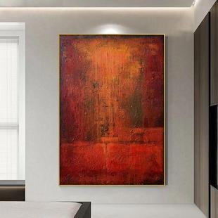 Hand-Painted Oil Painting Red Texture Painting Modern Living Room Entrance Decorative Painting Abstract Stereo Hotel B&B Corridor Hanging Painting