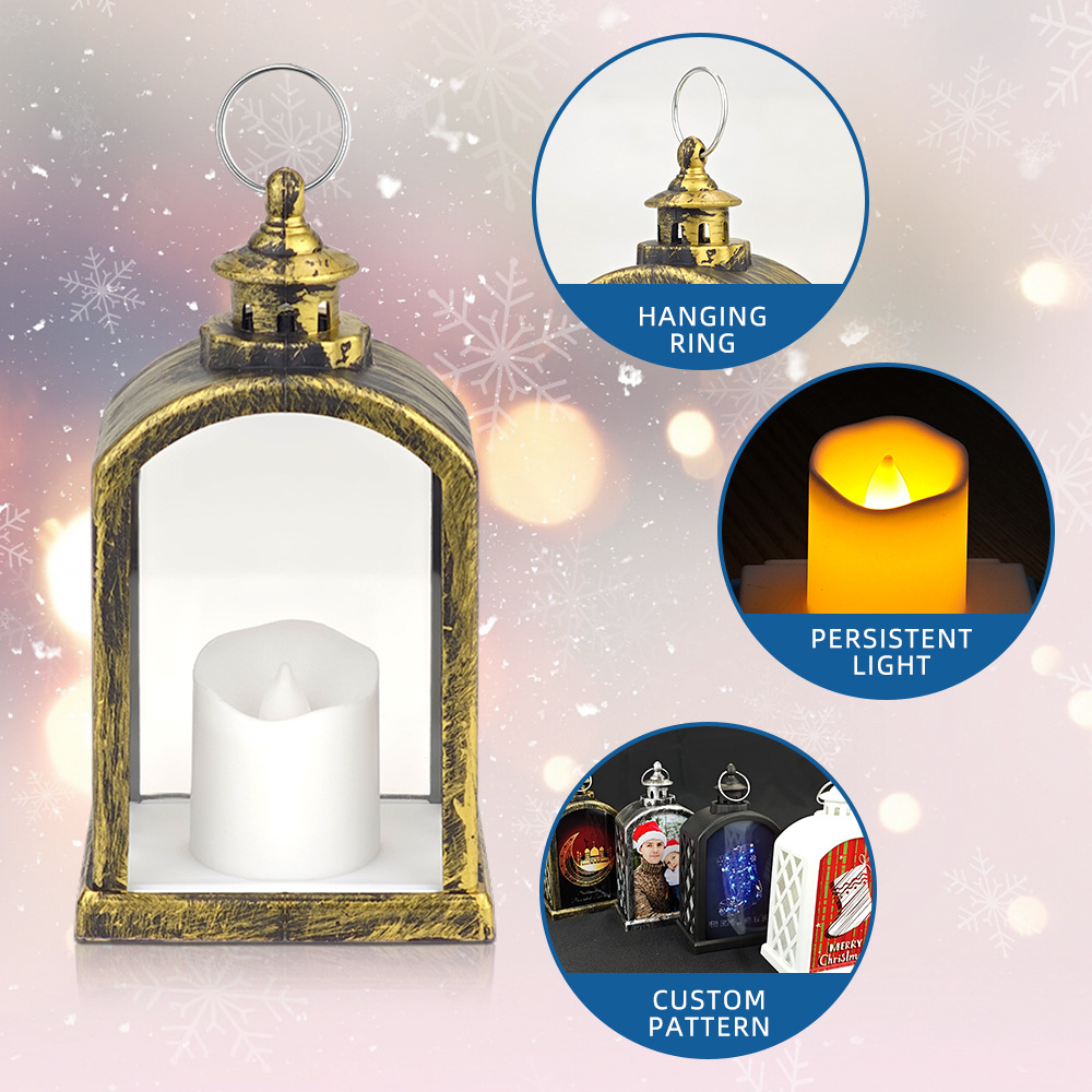 Nuevos productos transfronterizos de transferencia térmica decoración de linternas de Navidad DLY película metálica material en blanco al por mayor