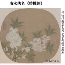 南宋 佚名 碧桃图 桃花图国画高清复制临摹底稿客厅玄关装饰画