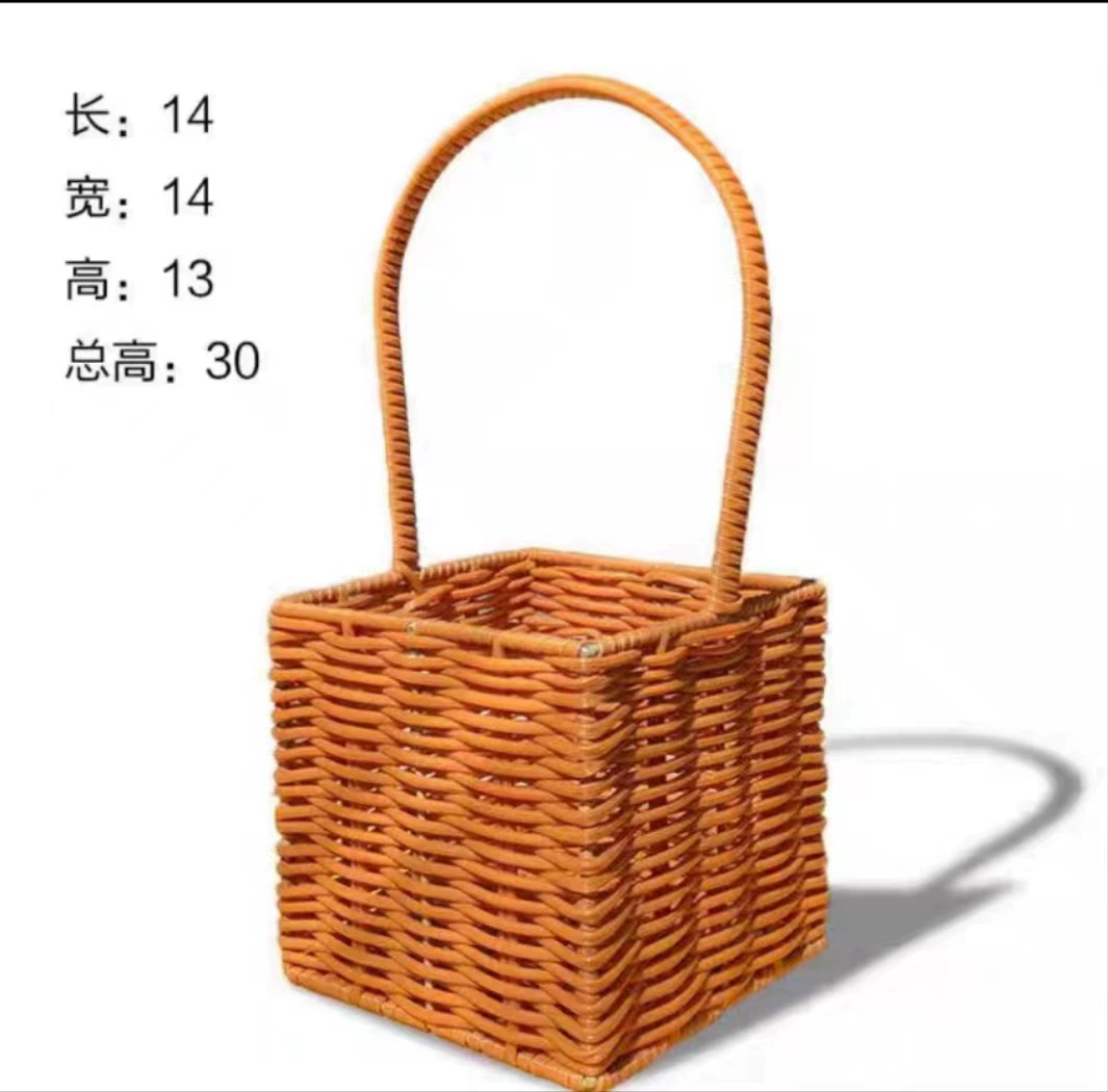 Handheld woven basket, decorations flower-shaped for living room