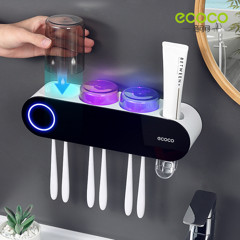 エココ歯ブラシホルダートイレットネットレッド紫外線電動歯ブラシカップホルダー消毒器インテリジェント殺菌穴なし|undefined