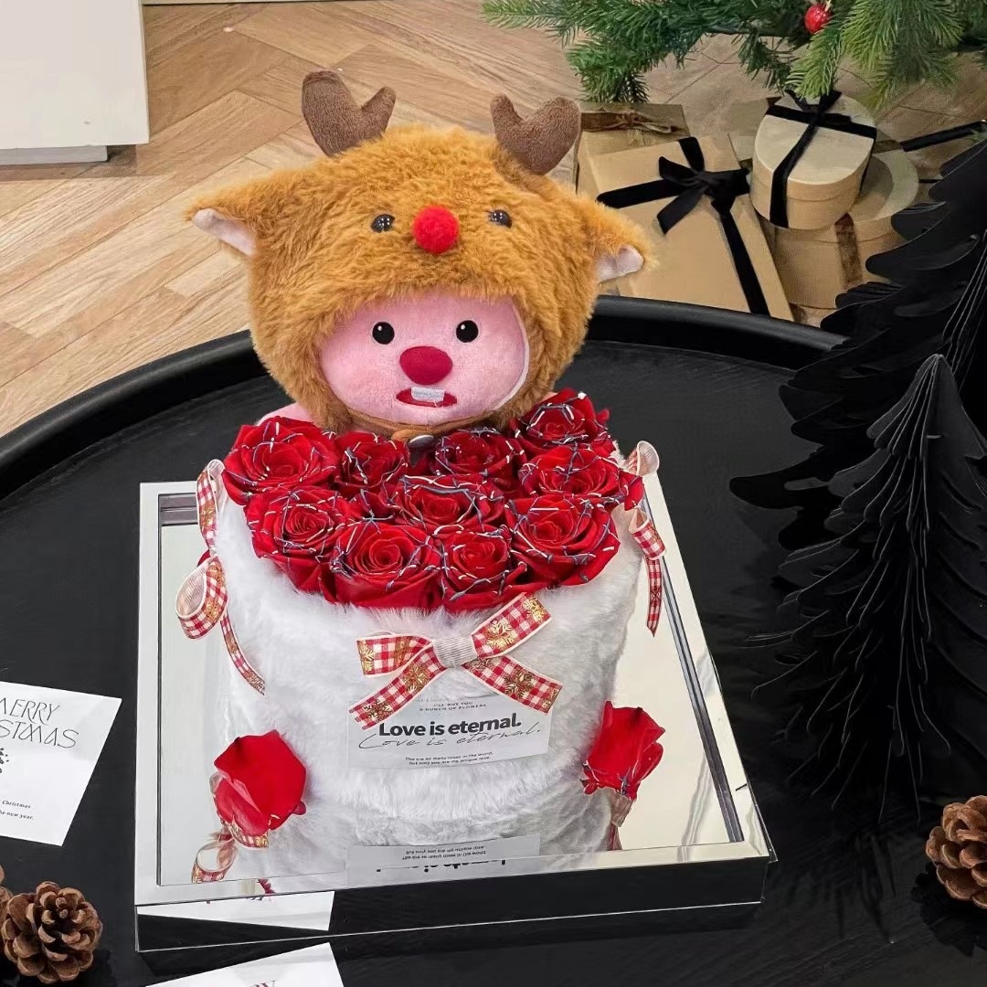 리틀 비버 포옹 양동이 크리스마스 레드 27*27*27