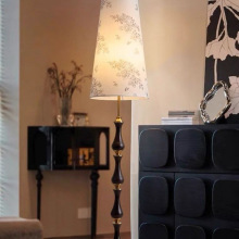 轻奢法式中古落地灯客厅卧室美式复古实木立式灯装饰氛围古典