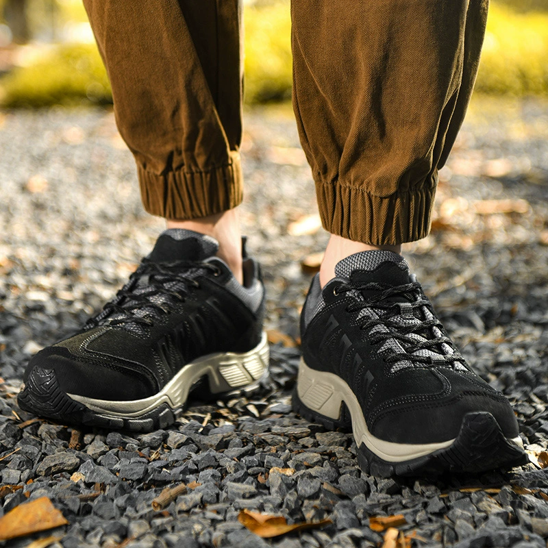 Очень большой размер, мужская уличная обувь первого слоя из воловьей кожи, нескользящая, износостойкая, водонепроницаемая мужская рабочая обувь в стиле альпинизма и пешего туризма