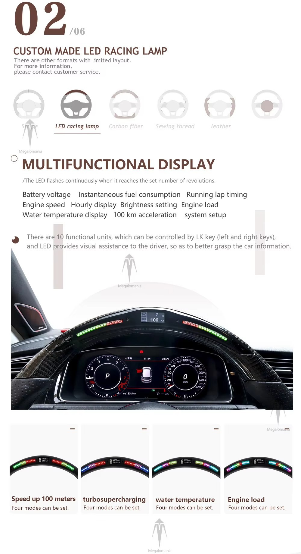 Suitable for Mercedes-Benz modified carbon fiber steering wheel GLC GLE C63 E63 S63 G63 W213 W205