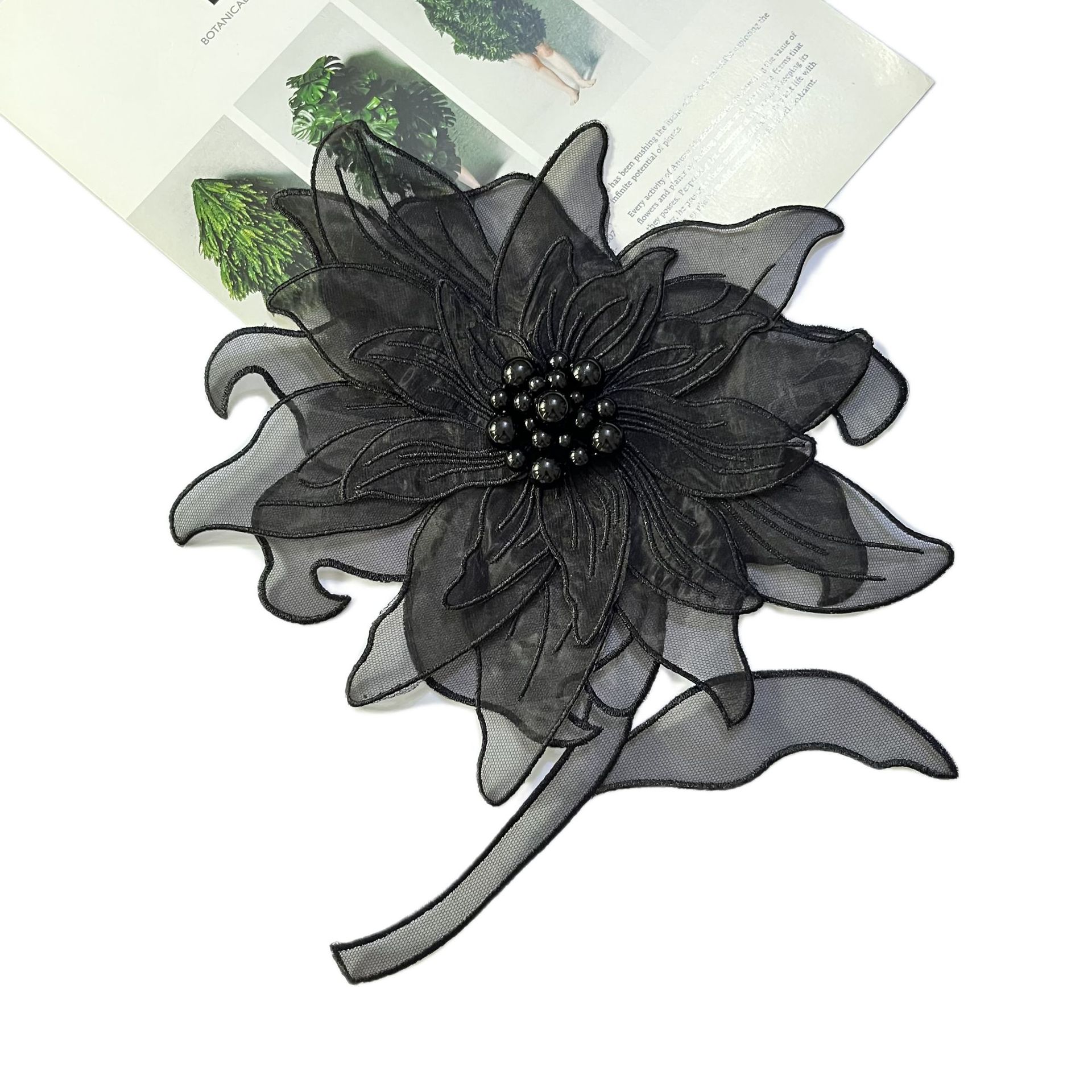 洛丽塔多层刺绣片立体手工珍珠花朵女装童装牛仔毛衣时尚DIY贴片