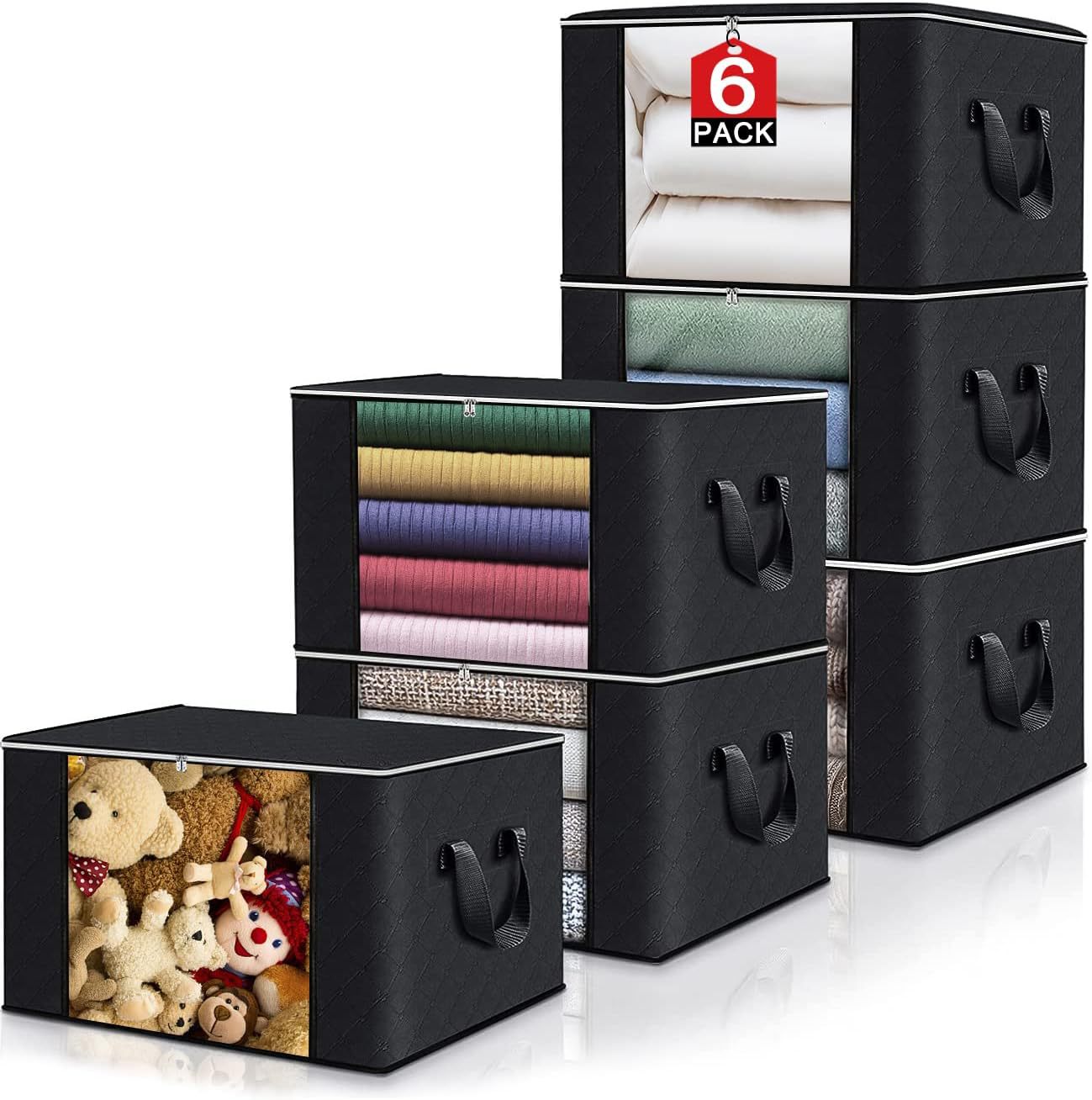 Caja de almacenamiento de fondo de cama transfronteriza ventana transparente bolsa de edredón bolsa de organización de ropa embalaje del hogar bolsa de almacenamiento de edredón bolsa móvil