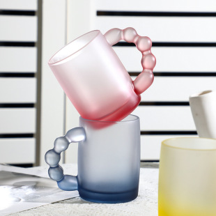 Nordic ins twist handle transparent glass mug niche creative glass coffee cup latte cup