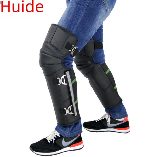 Leather Wool Motorcycle Knee Warmers Winter Riding Cold Windproof Electric Bike Knee Warmers Riding Warm for Men and Women
