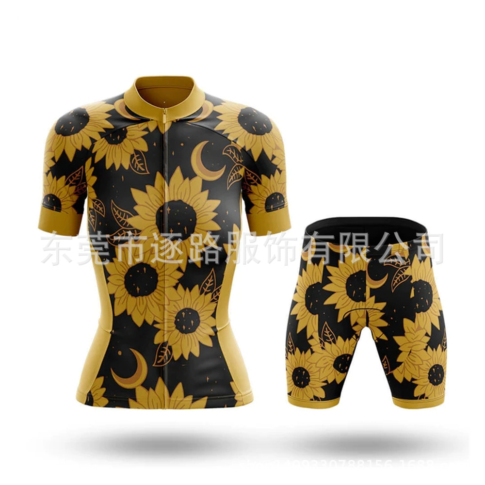 2023 New Jersey Chrysanthemum Bicycle suit Quick Drying Short Sleeve Shirt Breathable Bicycle Riding Suit suit
