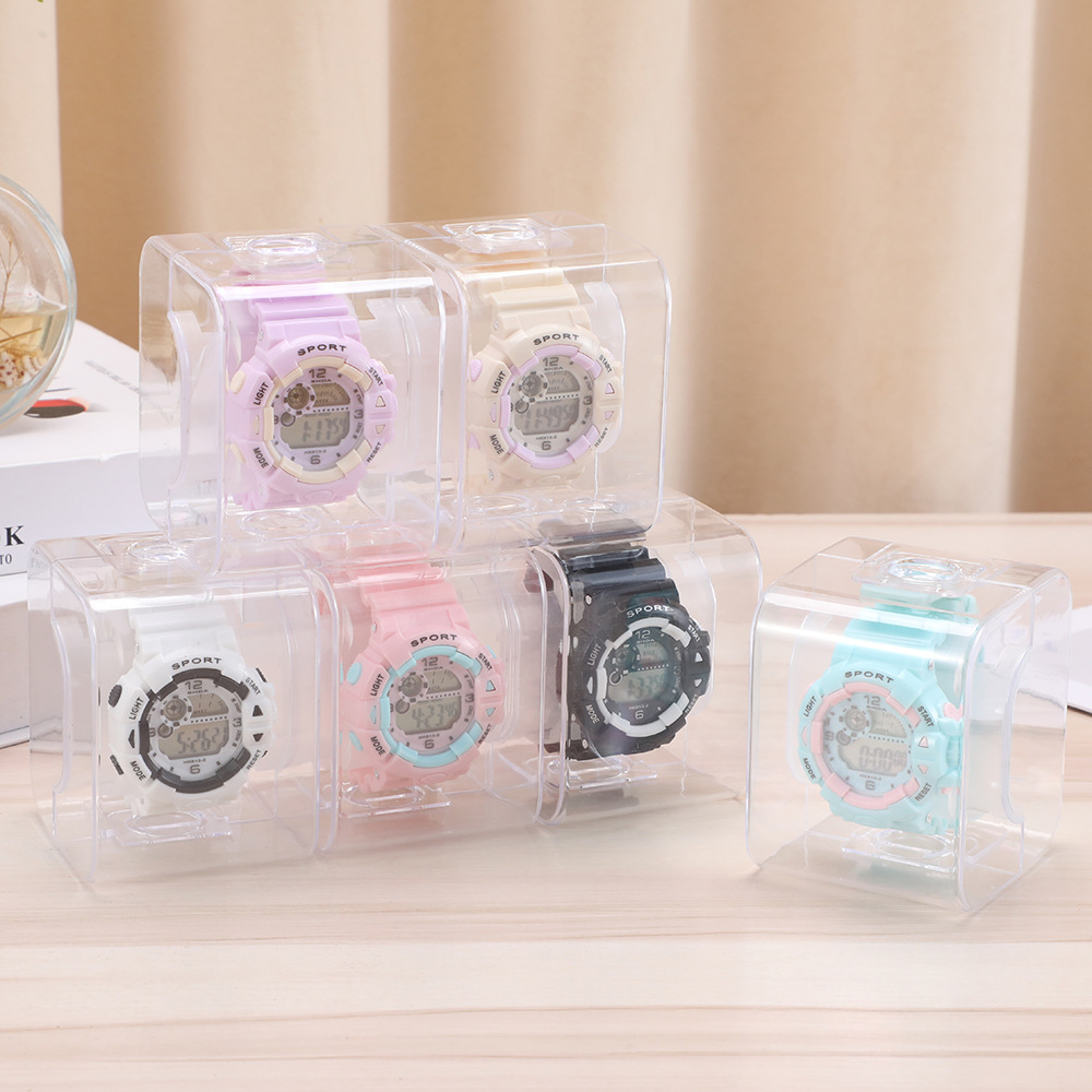 INS estilo caja luminoso examen cuenta regresiva reloj adolescentes hombres y mujeres reloj electrónico corriendo reloj multifuncional