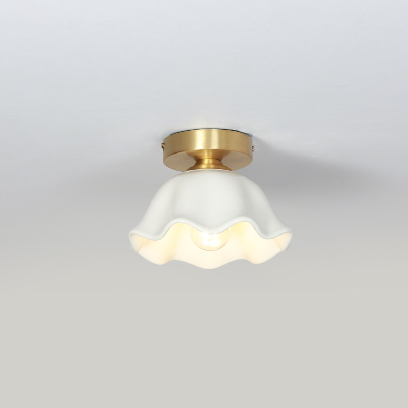 Corridor Aisle Light Japanese Style Creative Personality Brass Ceramic Ceiling Light Nordic Simple Modern Entrance Light