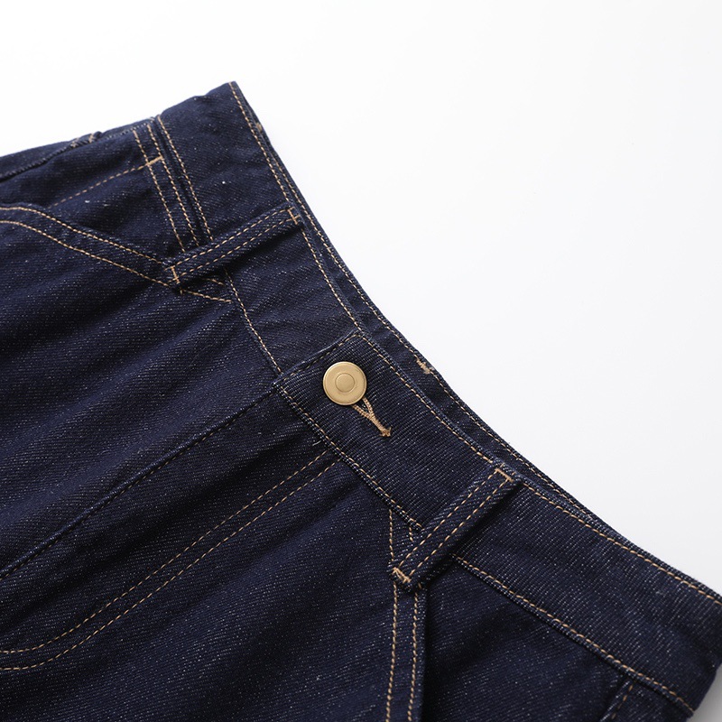 2024 년 겨울 새 여자 캐주얼 올 매치 작은 반응성 염료 플립 스트레이트 청바지 1HAE4354