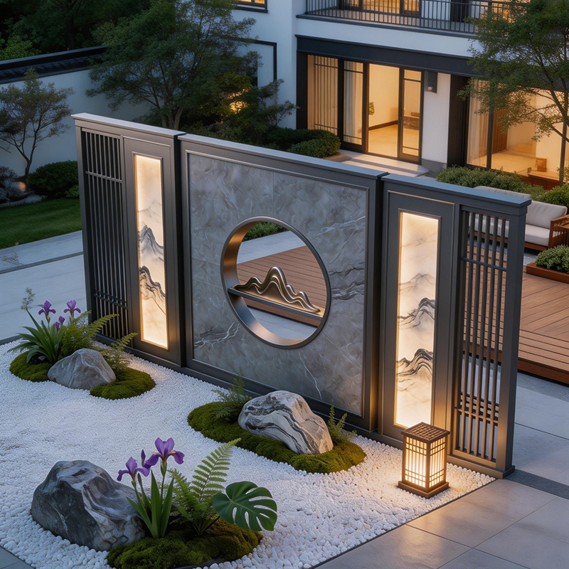 New Aluminum Alloy Rural Courtyard Screen Partition Wall, Entrance Wall, Aluminum Art Eco-Landscape Terrace Screen Wall New Aluminum Alloy Rural Courtyard Screen Partition Wall, Entrance Wall, Aluminum Art Eco-Landscape Terrace Screen Wall