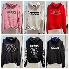 跨境潮牌GOOD柔软舒适彩钻logo印花连帽时尚百搭长袖卫衣男女同款