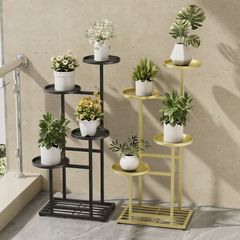 軽量高級バルコニーフラワーラックマルチポット階層型床置き金属植物ラックインターネット有名人インスタイル家庭用屋内省スペース
