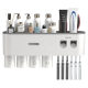 Storage Rack Double Squeeze Toothbrush Non-Drilling Gargle Brush Cup Set Toilet Storage Toothbrush Holder with Toothpaste Squeezer