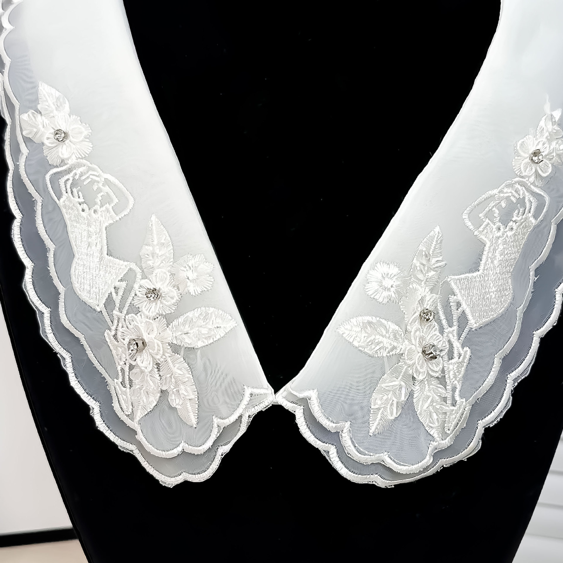 Cuello falso bordado en agua de alta calidad camisa de mujer vestido de moda decoración hueco taladro de clavo cuello falso