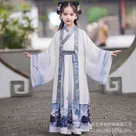 儿童古装汉服国学服男女童表演服小学生三字经书童开笔礼演出服装
