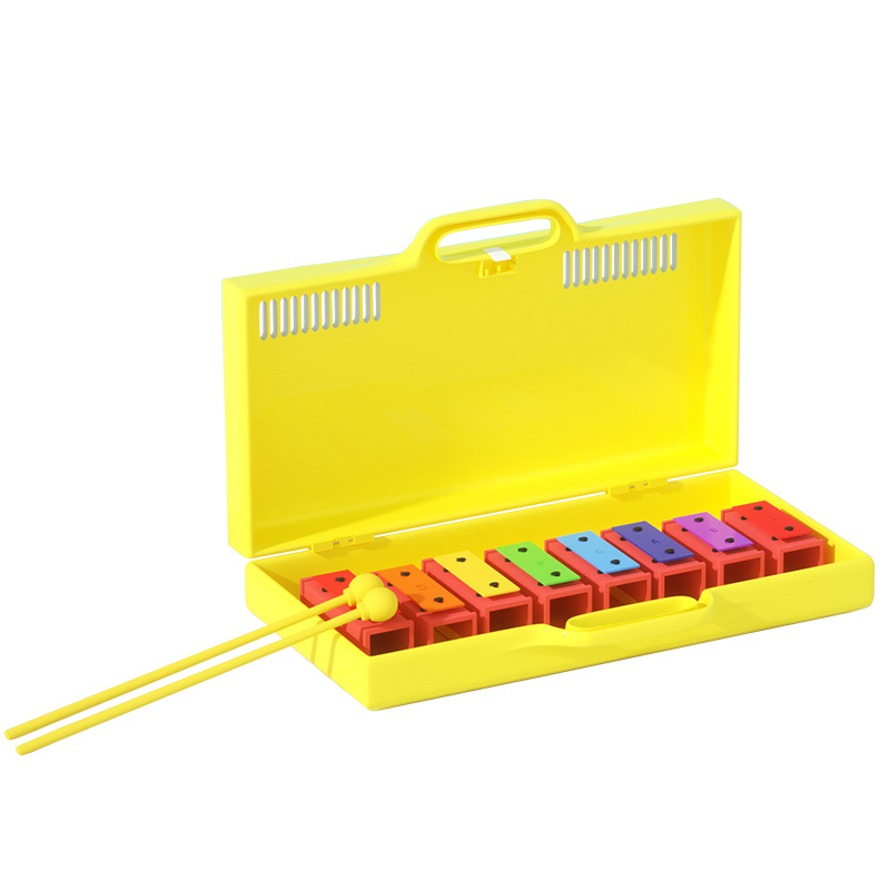 Piano de aluminio de ocho tonos para niños Orff instrumento musical ladrillo de ocho tonos instrumento musical de educación temprana percusión bloque de sonido instrumento de percusión de jardín de infantes
