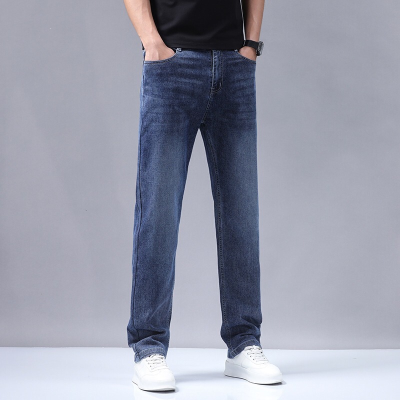 Summer New Brand Men's Jeans Business Casual Straight Pants Korean Style Trendy Soft Loose Fashion Pants Summer New Brand Men's Jeans Business Casual Straight Pants Korean Style Trendy Soft Loose Fashion Pants