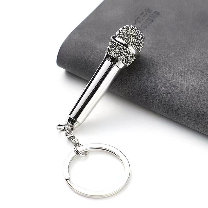 Simulated Metal Microphone Keychain Pendant Creative Craft Microphone Souvenir Mini Microphone Wholesale Simulated Metal Microphone Keychain Pendant Creative Craft Microphone Souvenir Mini Microphone Wholesale