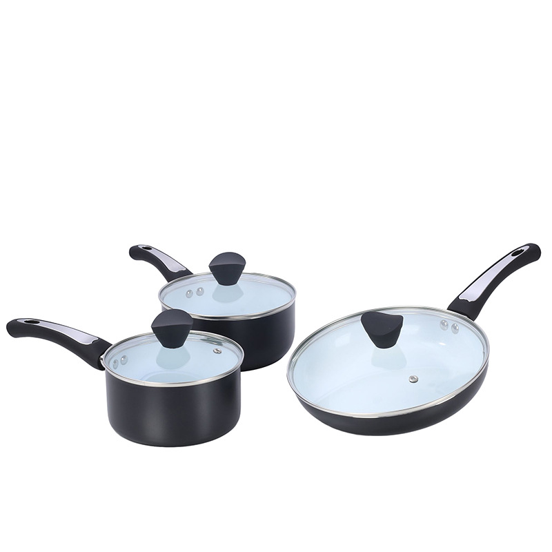 Rojo y blanco de seis piezas de olla Comercio exterior Inglés embalaje multi-pieza olla 2 olla 3 cubierta una sartén de seis piezas de regalo olla al por mayor