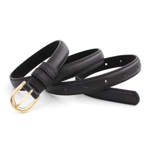 Korean style all-match gold buckle small belt women's jeans belt fashion decorative skirt suit thin belt drop shipping
