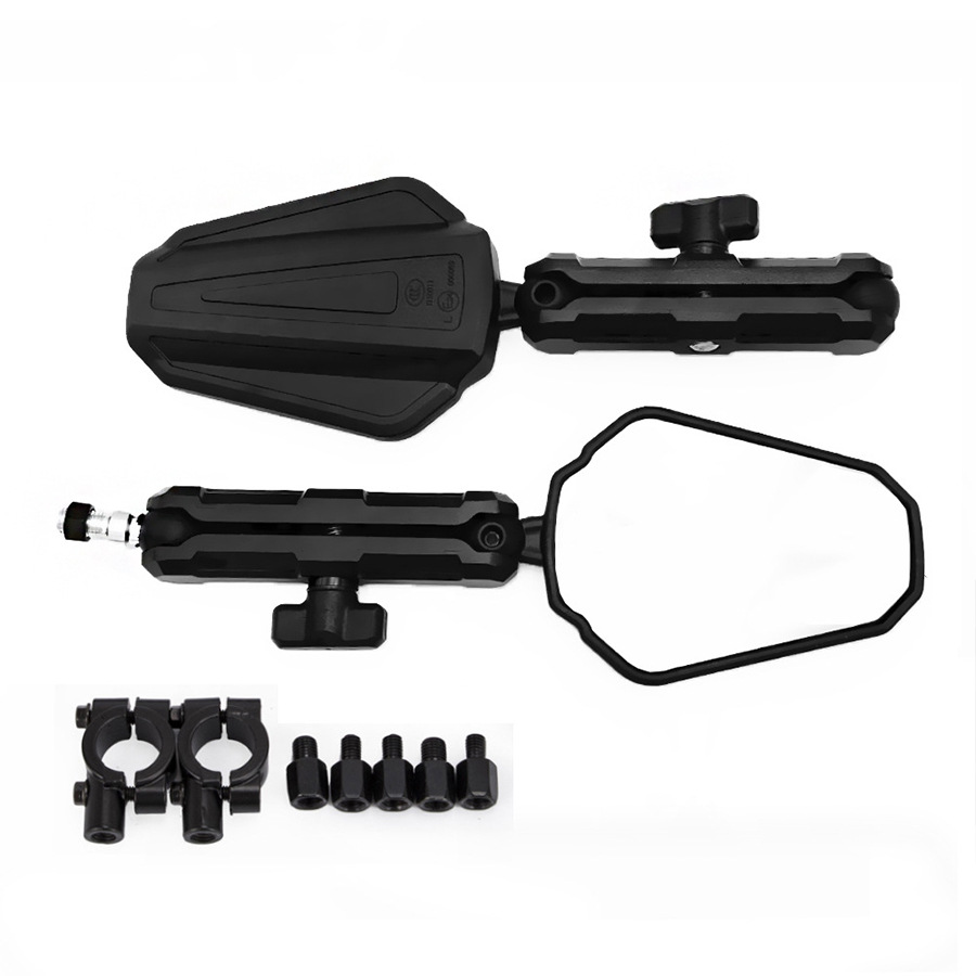 Universal foldable off-road retroreflective rear view mirror