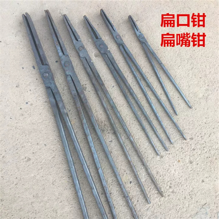 Кузнечные плоскогубцы Железный зажим Чистая Ручная ковка плоскогубцы для утюга промышленные плоскогубцы алюминиевые плоскогубцы для слитков инструмент