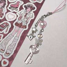 【粉花藤pink】手作串珠自制少女心简约ins手机链可爱咕本卡挂件