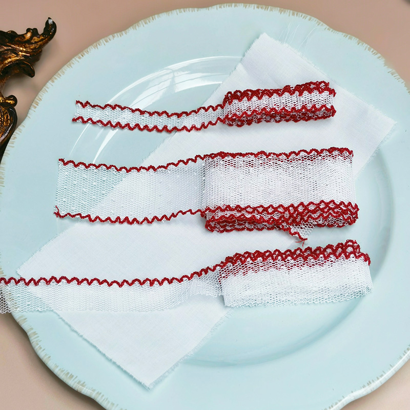 Japón Ph viento de color doble dientes de perro punto de onda hilo hilo de encaje accesorios ropa de bebé correa de pelo flores decoración de regalo