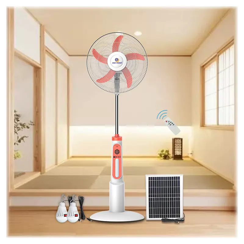 18寸太阳能充电风扇家用应急可充电落地扇带小夜灯