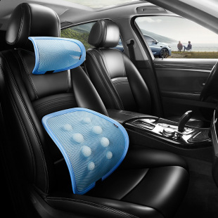 汽車腰靠四季防悶汗網格透氣辦公室久坐護腰墊車載座椅記憶棉腰托